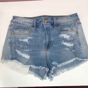 5/$20 Hi-Rise Light-Wash Denim Cut-Off Shorts